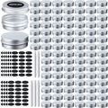 200 Pack Silver 1 oz Metal Tins with Lids for Cosmetics & DIY Projects - Includes Markers & Labels