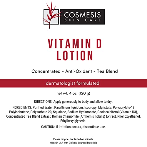 Vitamin D Lotion for Dry Skin - Ultra-Moisturizing 4 oz