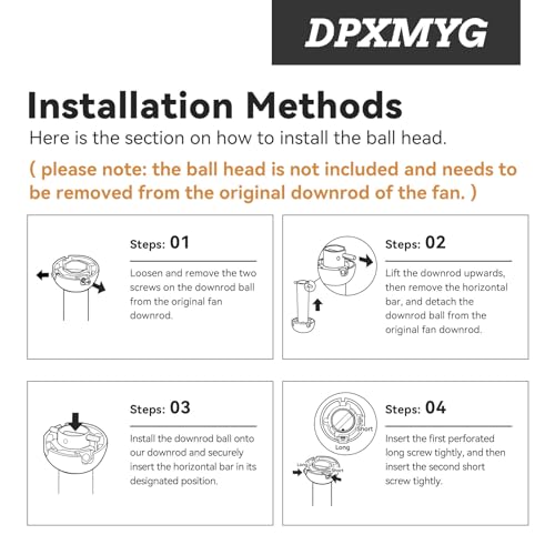 Black 72 Inch Ceiling Fan Downrod - Unthreaded Extension Rod for High Ceilings