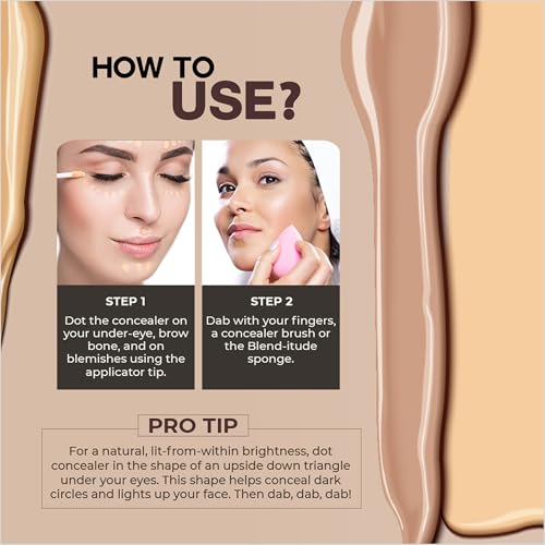Colorbar Flawless Full Cover Concealer - Face Makeup Concealer with Liquid-to-Powder Formula - Hides Scars and Discoloration - 001 Velvet - 0.2 oz