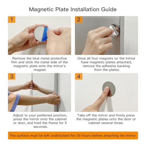 Brisafe Magnetic No-Drill NanoMirror 12 x 47 in Silver - 1pc, Portable & Shatterproof