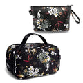 Gloppie Makeup Bag Travel Cosmetic Bag Portable Toiletry Bag Dual Zipper Makeup Case for Women Waterproof Makeup Box Pouch