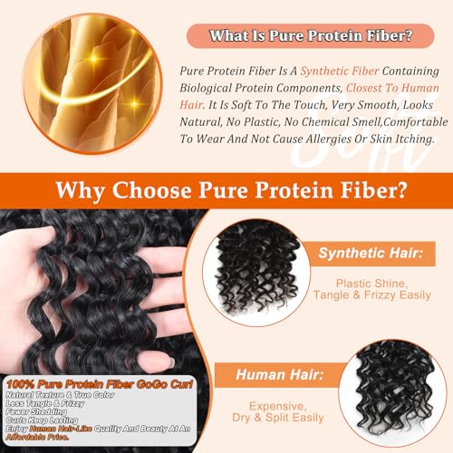 Crochet Hair 18 Inch T30 - Pre Looped Protein Fiber Curl Extensions, Pack of 8