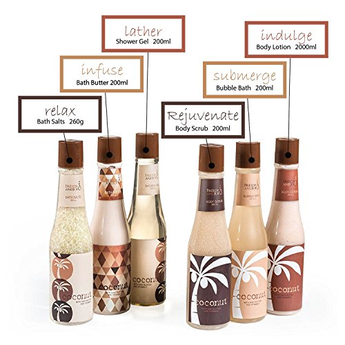 Tropical Milky Coconut Bath & Body Set Skin Care Bath for Women & Men Shower Gel, Bubble Bath, Bath Salts, Body Butter, Body Scrub, Body Lotion - Luxury Spa Set Luxury Body Care Gift Unisex ?