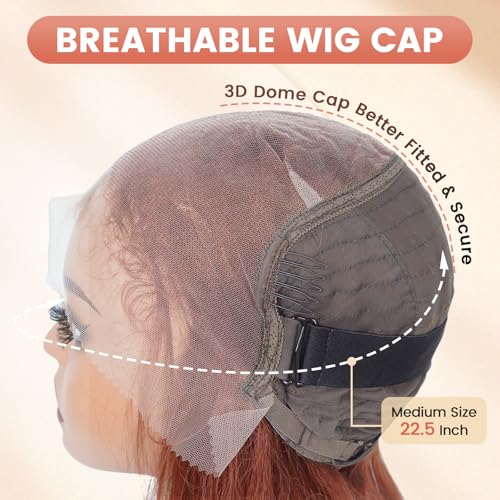 Suntefic 24 Inch Synthetic Lace Front Wig 13x6 HD Glueless Pre-Plucked Hairline for Black Women, Yaki Straight Layered Style