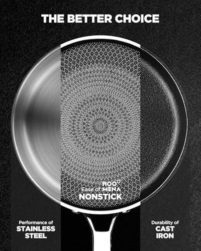 13-Inch Ceramic Nonstick Wok with Lid - Tri-Ply Stainless Steel Cooking Pan