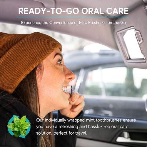 80 Pack Disposable Pre Pasted Toothbrushes Individually Wrapped for Travel & Hotel Use