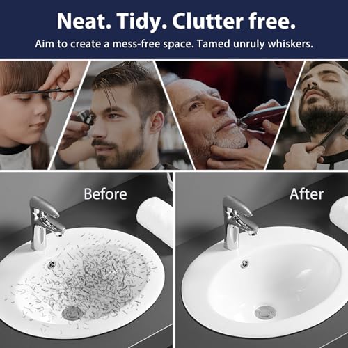Beard Bib Beard Apron, Hair-Resistant Beard Bib Hair Catcher, Gifts for Men, Stocking Stuffers, Christmas Gifts Anniversary Birthday Gifts for Him, Shaving Accessories for Men - Black