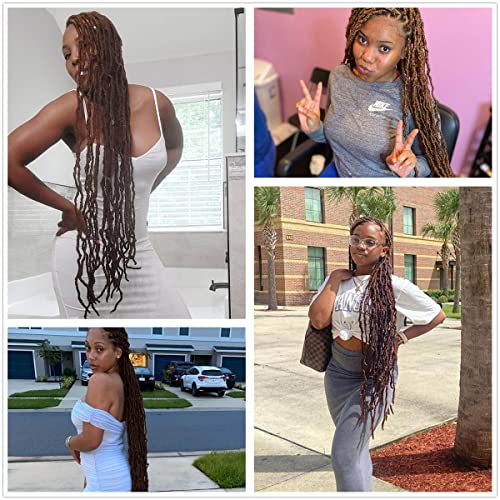 36 Inch Faux Locs Crochet Hair Pre Looped Distressed Synthetic 7 Pack #30 - Desire4Hair