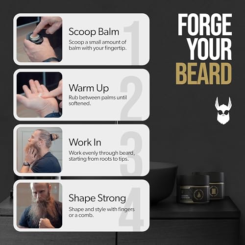 Beard Balm Warrior’s Valhalla’s Gates - Gold Collection, Natural Low-Hold Grooming