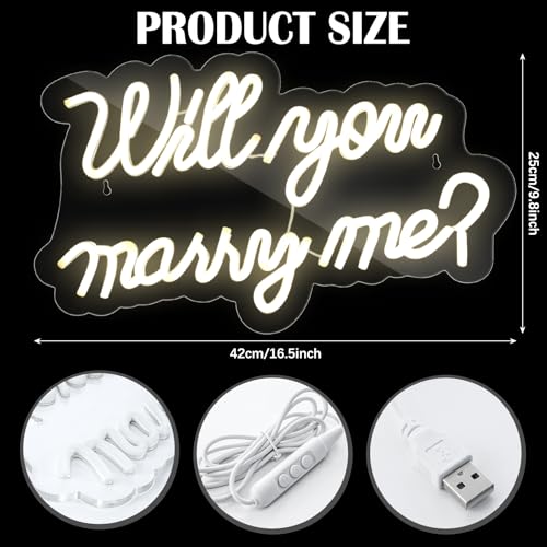 Large 6.6ft Metal Heart Arch Neon Sign for Marriage Proposal - White, 16.5 x 9.8 Inches