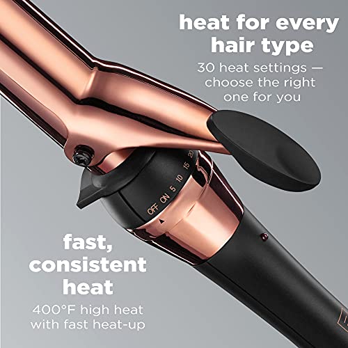 Conair INFINITIPRO Rose Gold Titanium 1.25-Inch Curling Iron - Black, Loose Curl Barrel