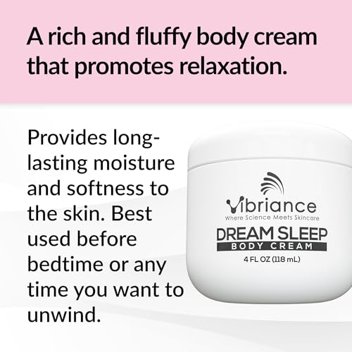 Vibriance Dream Sleep Body Cream 4 fl oz - Relaxing Vanilla Scent, Shea & Aloe