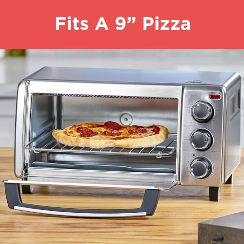 BLACK+DECKER 4 Slice Stainless Steel Toaster Oven – Compact, Multi-Function Kitchen Appliance
