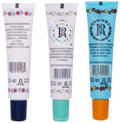 Rose Lip Balm Set - 3 Pack All-Purpose Hydrating Lip Gloss Tubes & Salve Trio