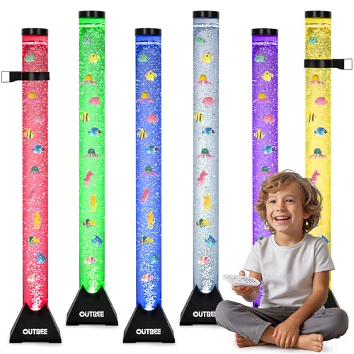 4FT Sensory Bubble Tube Lamp with Wall Bracket & Remote for Relaxation & Sensory Rooms