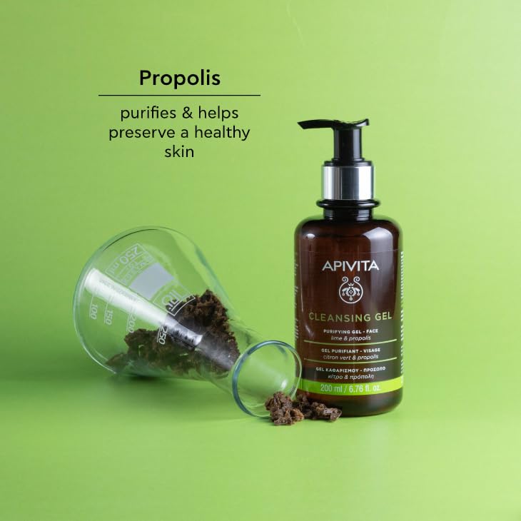 Apivita Purifying Gel for Oily Skin with Lime & Propolis - Deep Cleansing Face Wash