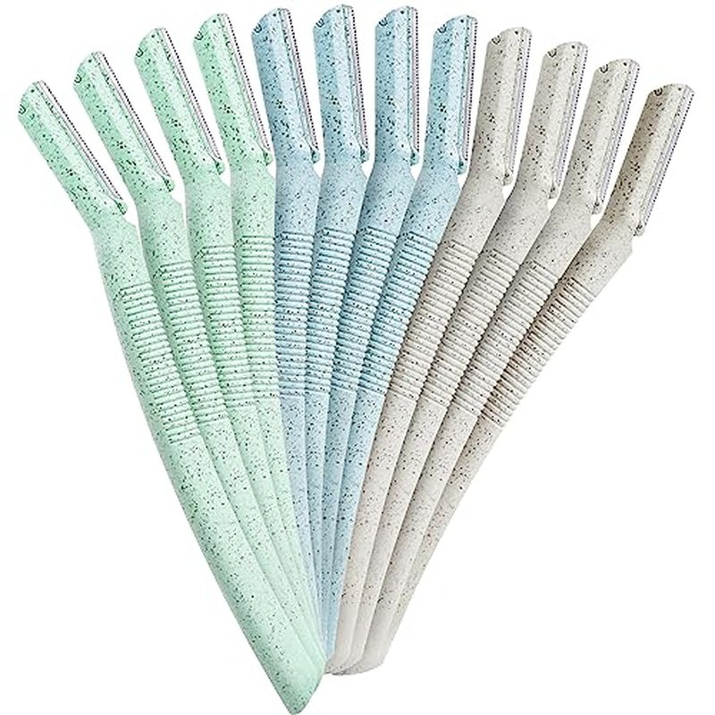 ennva Eyebrow Razor for Women | Dermaplane Facial Razor for Face | Hair Trimmer Face Razor for Body Use | Multipurpose Facial Hair Removal Disposable Blades Eyebrow Shaper Tool - 12pcs