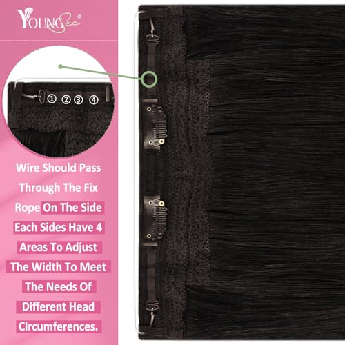 YoungSee Wire Hair Extensions Dark Brown 12 Inch 75G - Variation B-#2