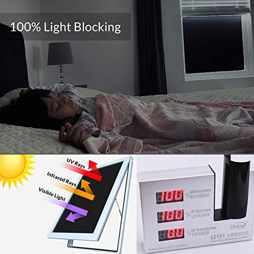 VELIMAX Black Static Cling Window Film Room Darkening Privacy Cover - 35.4 x 314.9 inches
