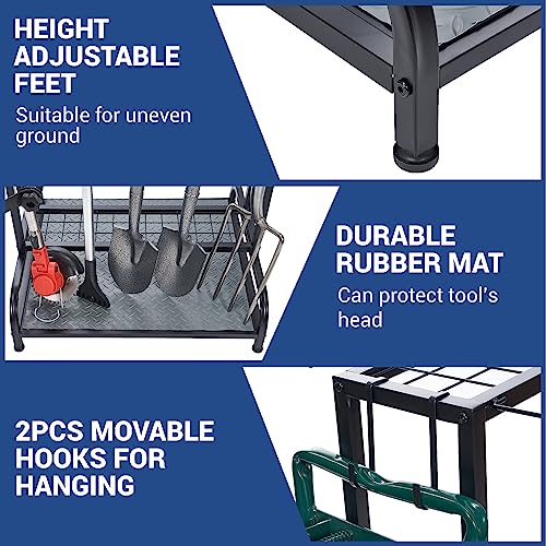 Yard Tool Storage Rack - Heavy-Duty Steel Organizer for 55+ Garden & Lawn Tools - Outdoor Shed & Garage Storage - Black - Variation of THIS listing