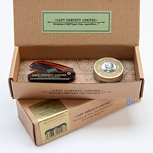Captain Fawcett Mustache Wax & Folding Pocket Comb Gift Set