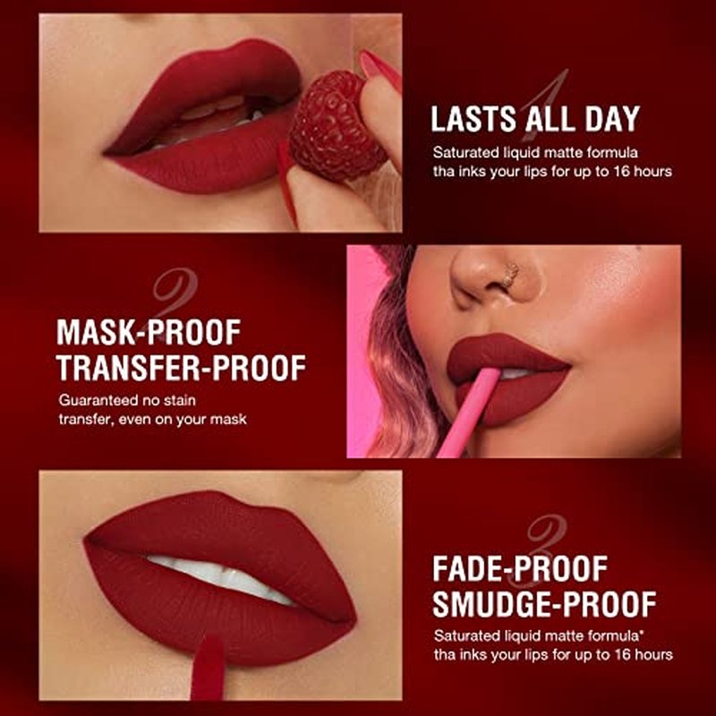 6pcs Nude Lip Liner and Lipstick Makeup Set, 3 Velvety Matte Liquid Lipsticks + 3 Matching Smooth Lip Liner One Step Lips Makeup Kits Waterproof Long Lasting Matte Lipstick Gift SetLip Liner and Lipstick (Set E, 6)