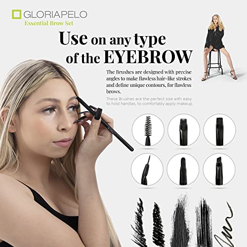 Eyebrow Brush Set ? Premium Make-up Brush Kit ? 10pcs Eyebrow Brush Makeup - Professional Make-up Brush Set - Eyebrow Makeup Gel - Eyebrow Lamination Soap