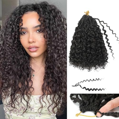 KEPBEAY Pre Looped GoGo Curl Crochet Hair 12 Inch 9 Packs - Model 4# Natural Curly Braiding Extensions