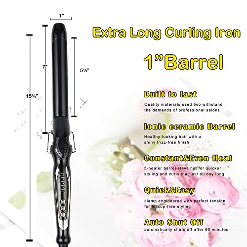 1 Inch Curling Iron with Ceramic Barrel & LED Temp Control - Abp Styling Tool
