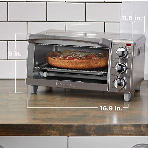 Toaster Oven 4-Slice Countertop Toaster Oven with 4 Functions – Removable Crumb Tray