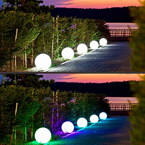 Rechargeable 12-Inch RGB LED Globe Ball Light - Color-Changing Orb Lamp with Remote