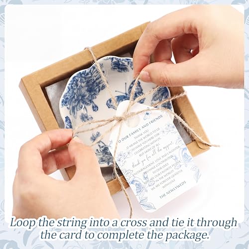 Teenyyou 50 Pack Small Ceramic Bowls - Blue Floral Wedding Favors & Holiday Party Serveware