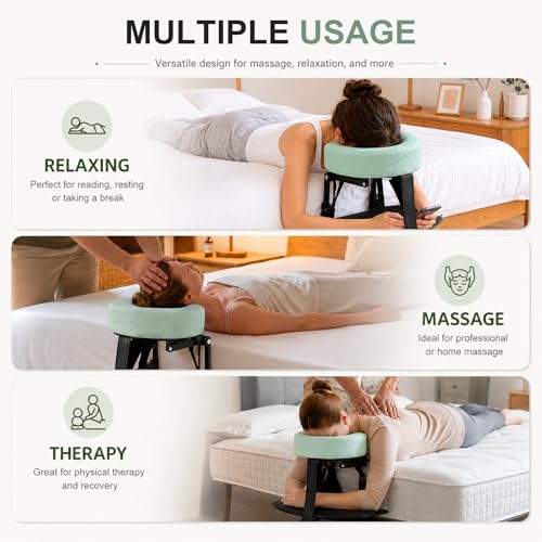 HoMove Green Adjustable Massage Headrest for Bed with Arm Rest - Home Post-Eye Surgery Support