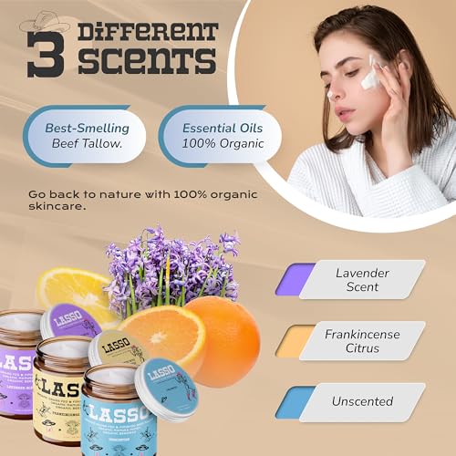 Lasso Tallow Unscented Beef Tallow Face Moisturizer with Manuka Honey & Beeswax