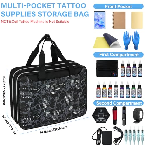 Tattoo Travel Case with Waterproof Foam Protection - Black Print, Bag Only - Variation of THIS Listing