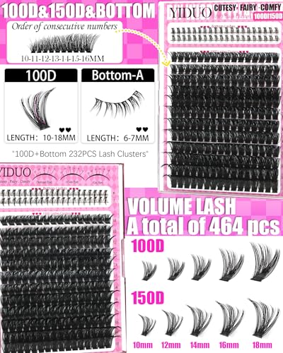 Eyelash Cluster Kit with 6 Styles & Complete Makeup Tools - Bunny, 100D-300D, Bottom Lashes, Curler, Glue & More - Variation: Bunny + 100D/150D/200D/300D