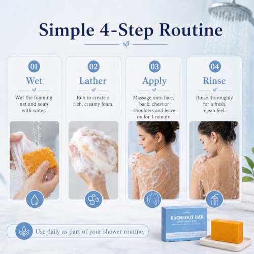 Turmeric Acne Healing Soap Bar with Vitamin C & Alphaarbutin - Natural Exfoliating Cleanser for Back Face and Body - Variation 2