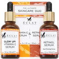 Vitamin C & Retinol Face Serum Set 2-Pack - Anti-Aging & Brightening, Hydrating & Dark Spot Treatment