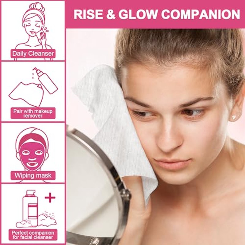FACEMADE 240 Count (2 packs) Disposable Face Towels, 100% USDA Biobased Face Towelettes Disposable, Clean Facial Towels for Makeup and Clean Skin, Super Soft and Thick Dry Wipes Club