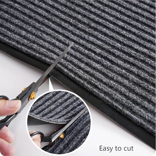 Grey Commercial Grade Door Floor Mat 3' x 16.4' Non Slip Waterproof Entryway Rug