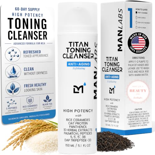 Men's Anti-Aging Face Wash - Toning Cleanser with Black Tea & Peptides
