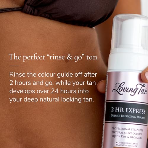 Loving Tan 2 HR Express Self Tanner Mousse Mini Kit - Dark, 1.6 Fl Oz Travel Size