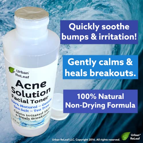 Acne Treatment Toner with Sea Salt & Tea Tree - Calms Skin, Reduces Pores, 4 oz