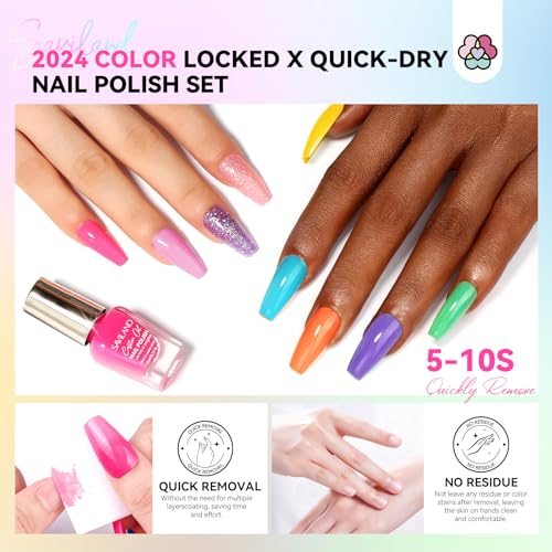 Bright Neon Nail Polish Set with 20+3 Vibrant Colors, Quick Dry & Glitter Finish