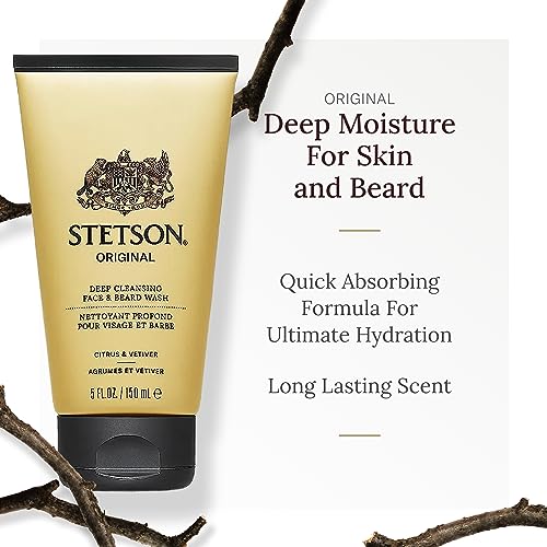 Stetson Original Face & Beard Moisturizer Set for Men, 3 x 5oz - Hydrating Face Cream with Masculine Scent