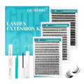 GEMERRY Lash Clusters Kit 30D 40D 50D Mix 10-18mm DIY Eyelash Extension Set with Bond, Tweezers & Remover