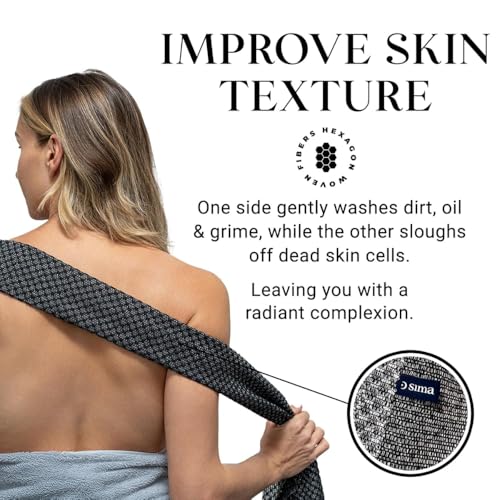 Sima - Bundle - Exfoliating Face & Body Scrub Towel + Gentle Face Cloth