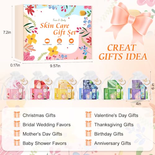 Bulk Spa Gift Set for Women with Face Masks Hand Cream Lip Balm & More - 60 Pieces