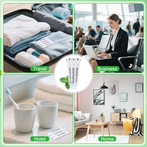 Travel Toothpaste Bulk Pack 200 Pcs - 10g White Mini Tubes for On-the-Go Oral Care